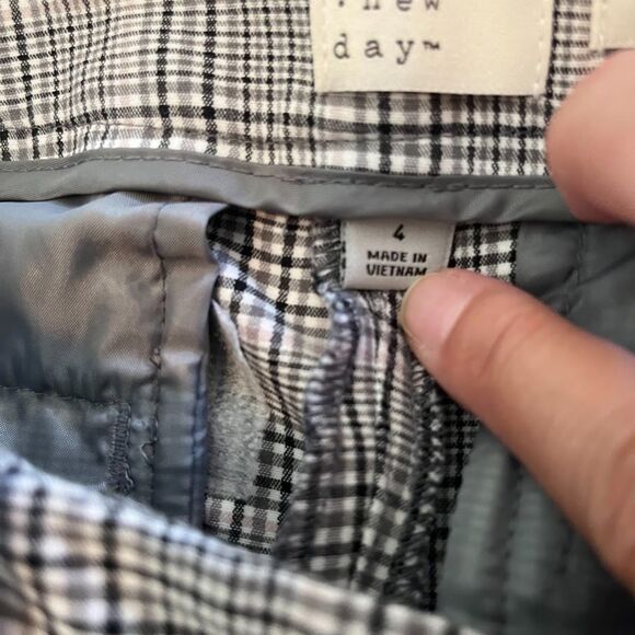 A New Day Plaid Academia Mid Rise Crop Stretch Straight Leg Pocket Trouser Pant - Picture 9 of 11